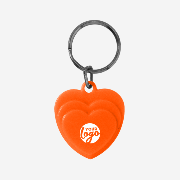 REF CK60 LAYERED HEART KEYRING SOLID ORANGE