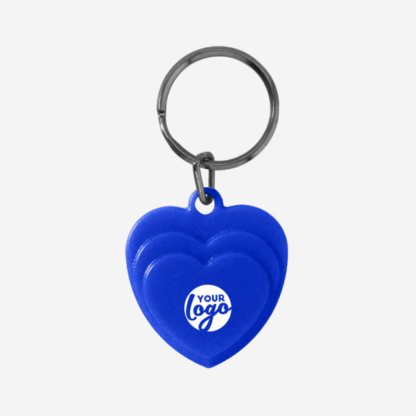 REF CK60 LAYERED HEART KEYRING SOLID ROYAL BLUE
