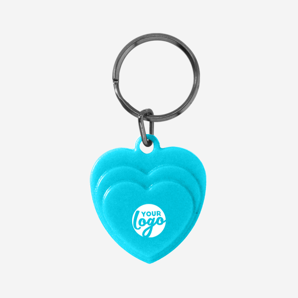 REF CK60 LAYERED HEART KEYRING SOLID TURQUOISE