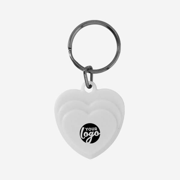 REF CK60 LAYERED HEART KEYRING SOLID WHITE