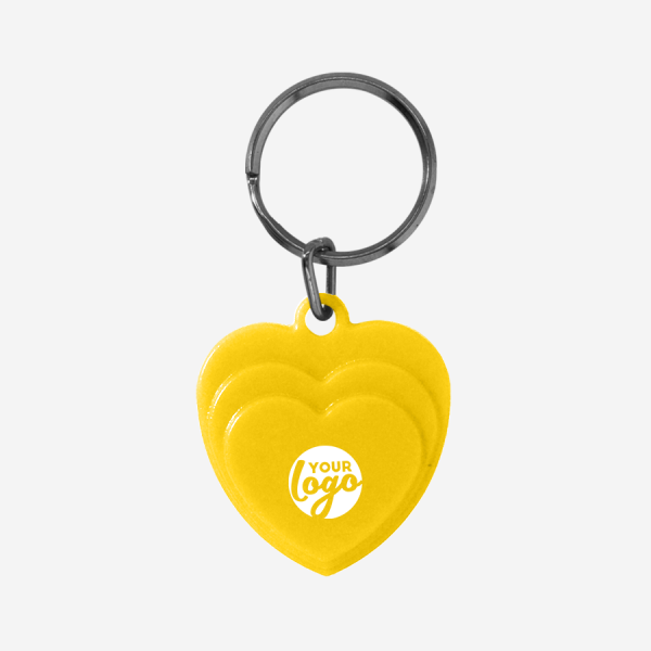 REF CK60 LAYERED HEART KEYRING SOLID YELLOW