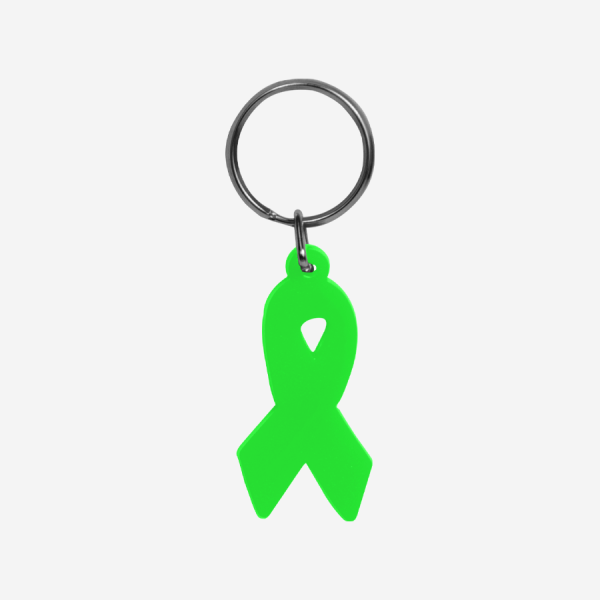 Aids Ribbon Keyring 10 REF CK61 AIDS RIBBON KEYRING LIME NEON GREEN