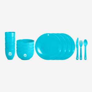 Lotus Dinner Plate with Lotus Bowl, Tumbler, Knife, Fork and Spoon Picnic Set