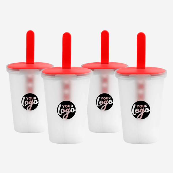 Ice Lolly Holder Set 5 Ref 1017 Ice Lolly Holder 4 Set in Netting Opaque Red