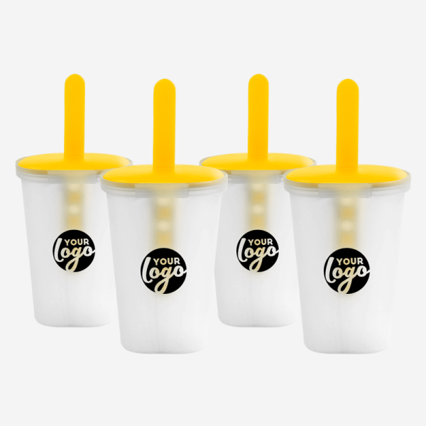 Ice Lolly Holder Set 14 Ref 1017 Ice Lolly Holder 4 Set in Netting Opaque Yellow