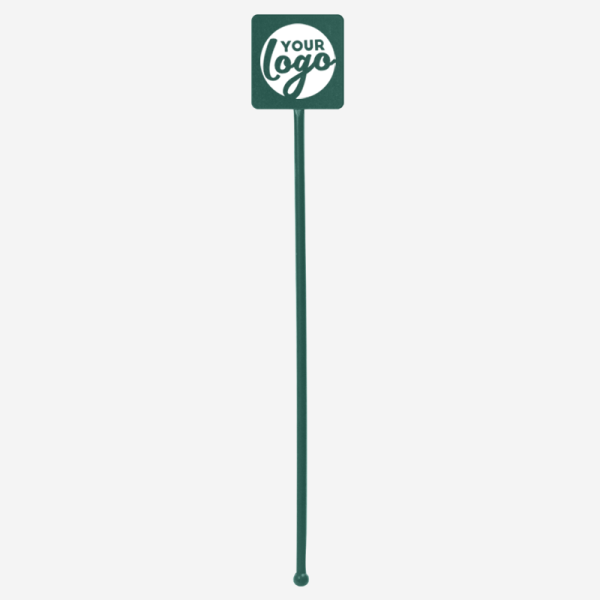 Ref 401D Standard Swizzle Sticks Straight Square Head Bottle Green Pad