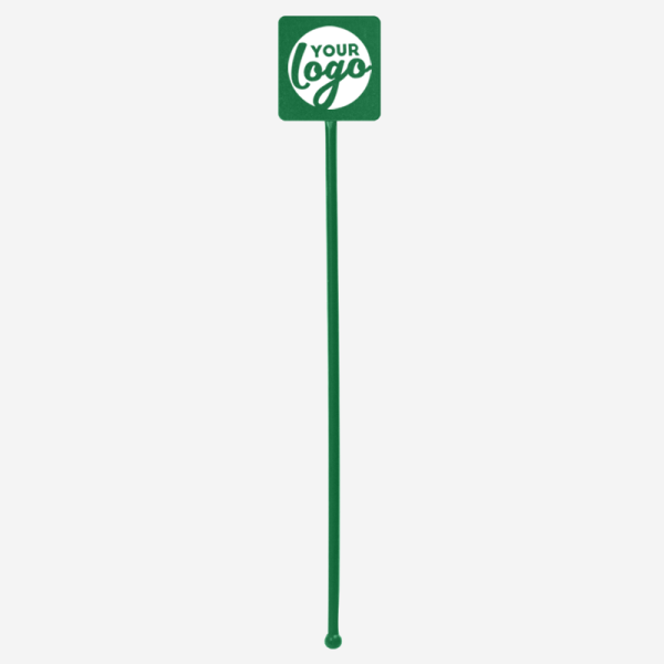 Ref 401D Standard Swizzle Sticks Straight Square Head Emerald Green Pad