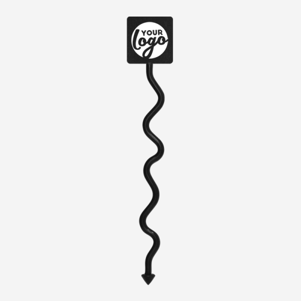 Ref 488 Standard Swizzle Sticks Funky Square Head Pad Black