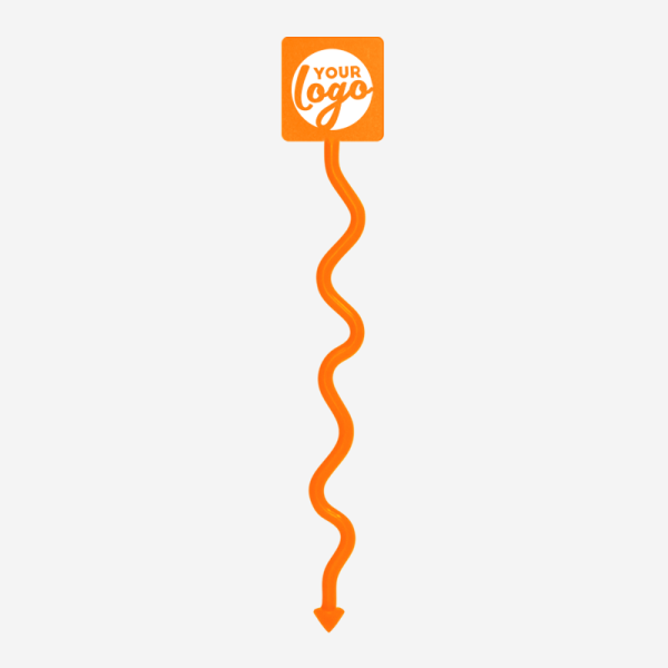 Ref 488 Standard Swizzle Sticks Funky Square Head Pad Orange