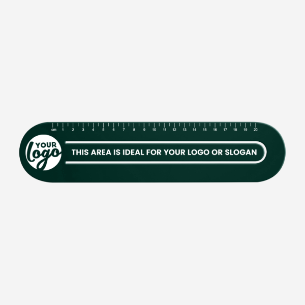 Ref 553 Ruler 20cmx60mm Paper Clip Bookmark Bottle Green