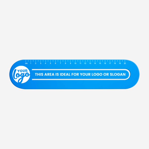 Ref 553 Ruler 20cmx60mm Paper Clip Bookmark Cyan