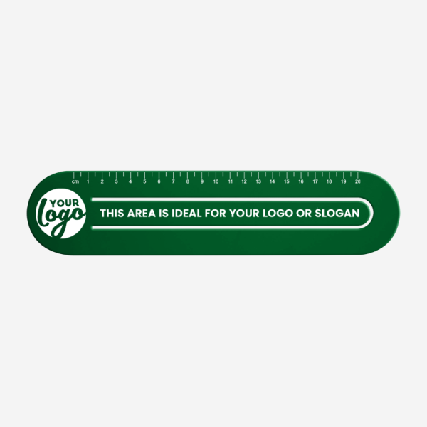 Ref 553 Ruler 20cmx60mm Paper Clip Bookmark Emerald Green