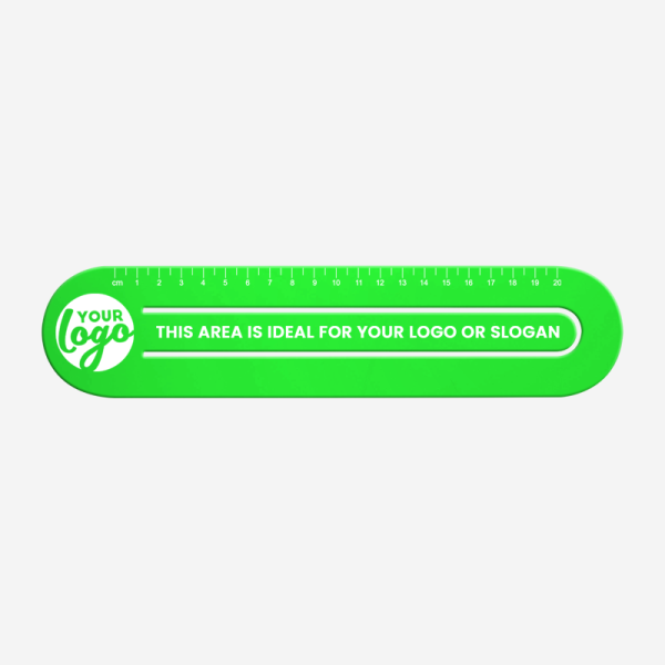 Ref 553 Ruler 20cmx60mm Paper Clip Bookmark Neon Green