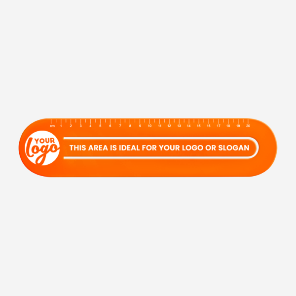 Ref 553 Ruler 20cmx60mm Paper Clip Bookmark Orange