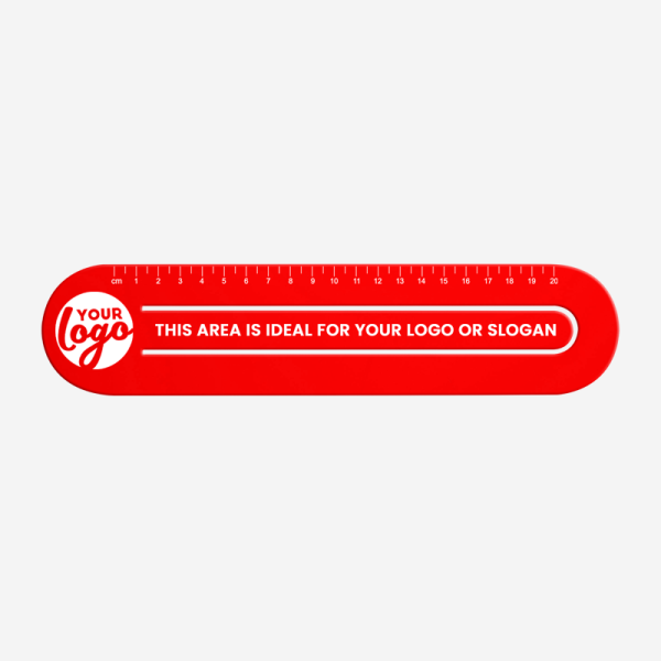 Ref 553 Ruler 20cmx60mm Paper Clip Bookmark Red