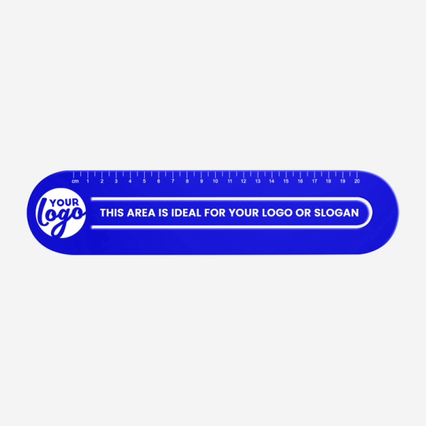 Ref 553 Ruler 20cmx60mm Paper Clip Bookmark Royal Blue