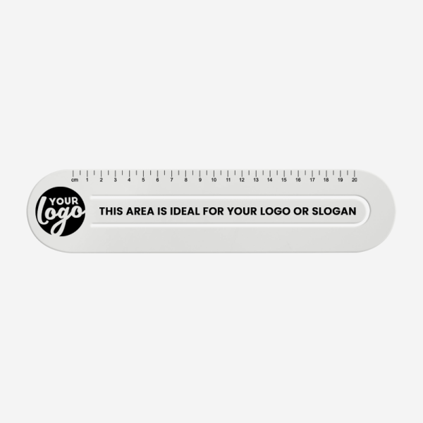 Ref 553 Ruler 20cmx60mm Paper Clip Bookmark White