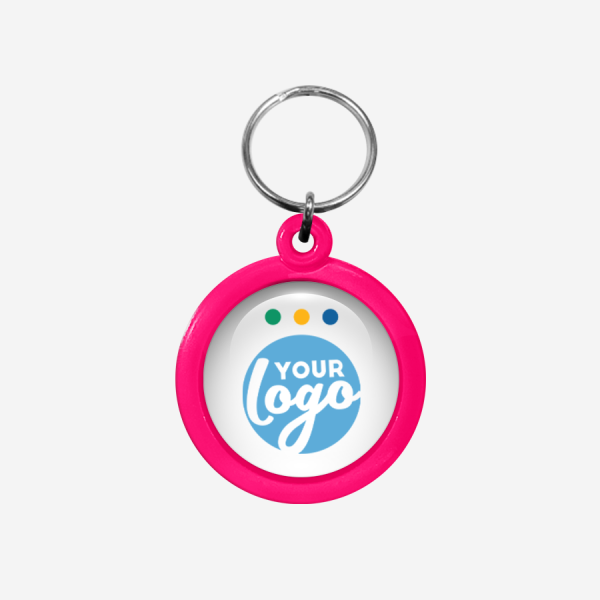 CK50 Round Keyring 38 Ref CK50 Domed Round Keyring Magenta