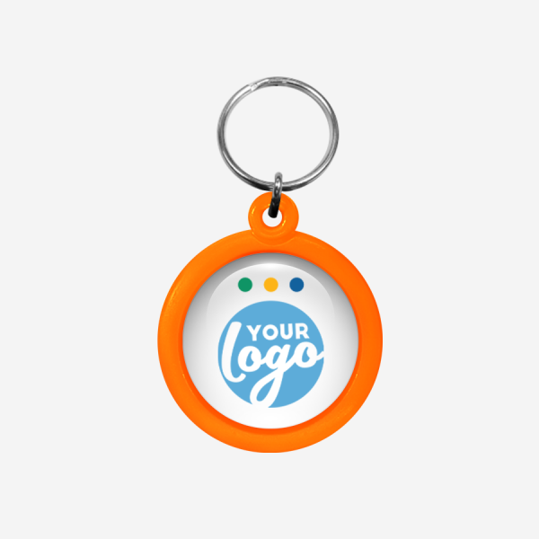 CK50 Round Keyring 47 Ref CK50 Domed Round Keyring Orange