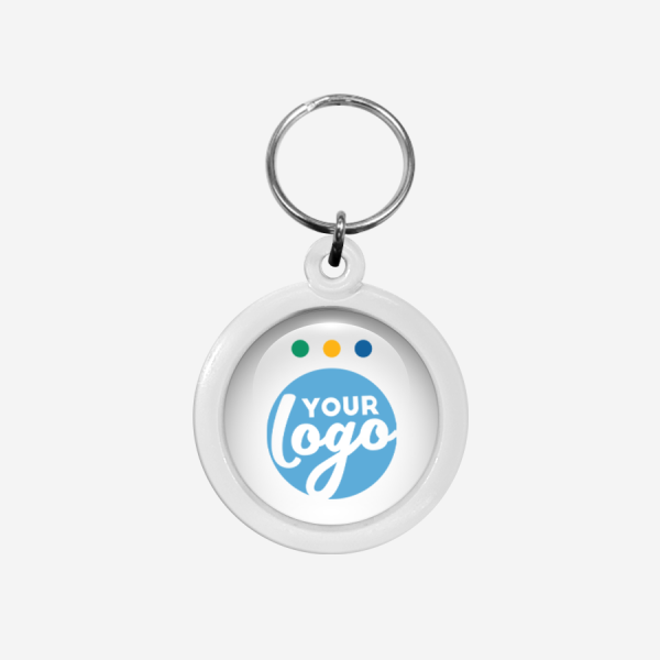 CK50 Round Keyring 35 Ref CK50 Domed Round Keyring White
