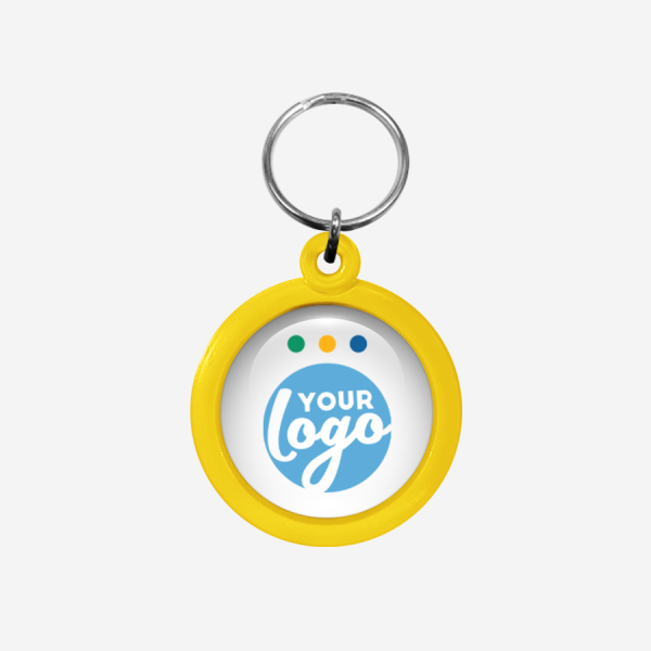CK50 Round Keyring 46 Ref CK50 Domed Round Keyring Yellow