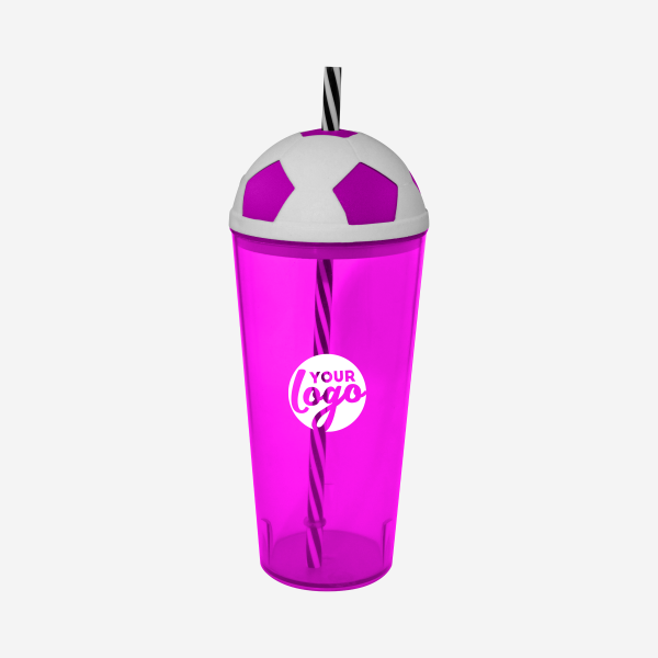 Soccer Tumbler 600ml - Clear 12 REF 1323PS LUMO SOCCER TUMBLER 600ML PAD CLEAR GRAPE 1