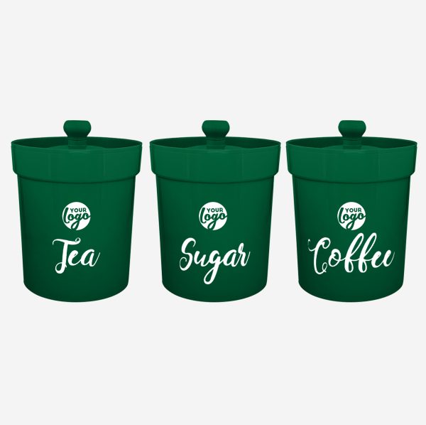 REF 1607PP LUMO LARGE STORAGE CANISTER SET OF 3 BOTTLE GREEN