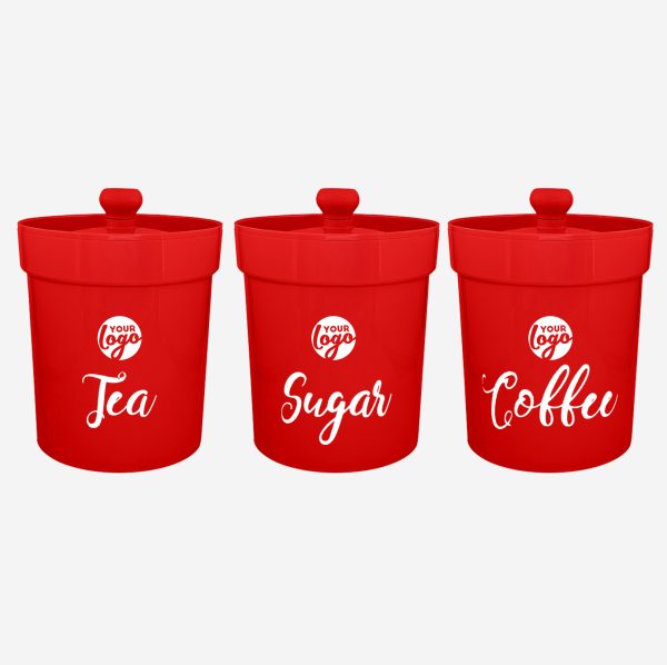 REF 1607PP LUMO LARGE STORAGE CANISTER SET OF 3 RED