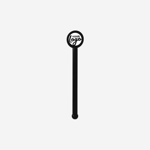 REF 429 STANDARD SWIZZLE STICK TUBE W ROUND HEAD SOLID BLACK