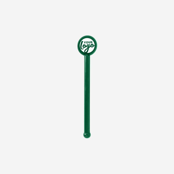 REF 429 STANDARD SWIZZLE STICK TUBE W ROUND HEAD SOLID BOTTLE GREEN