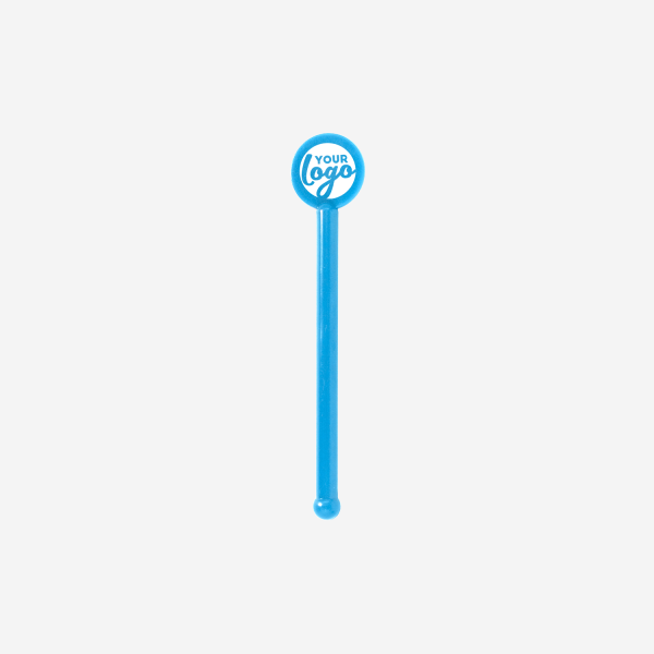 REF 429 STANDARD SWIZZLE STICK TUBE W ROUND HEAD SOLID CYAN