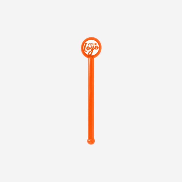 REF 429 STANDARD SWIZZLE STICK TUBE W ROUND HEAD SOLID ORANGE