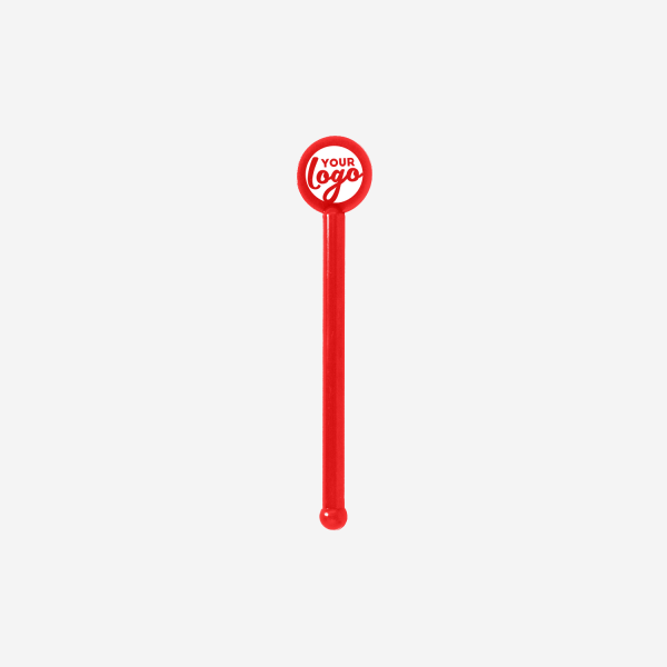 REF 429 STANDARD SWIZZLE STICK TUBE W ROUND HEAD SOLID RED