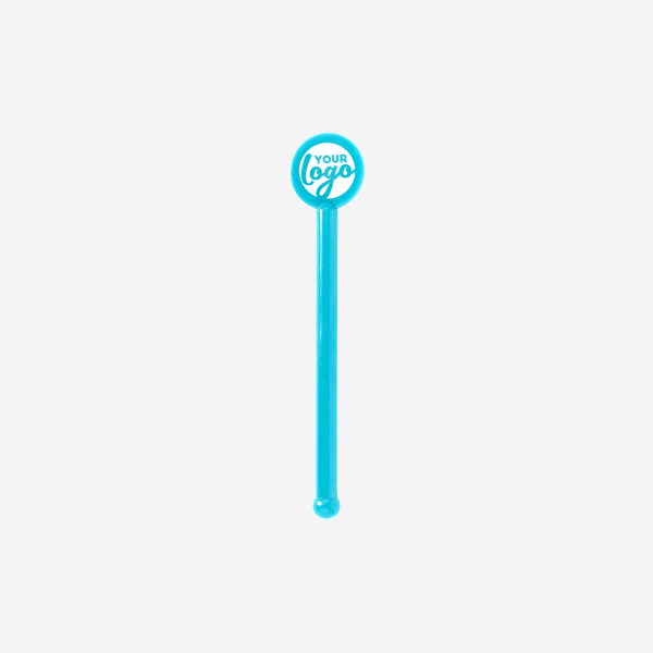 REF 429 STANDARD SWIZZLE STICK TUBE W ROUND HEAD SOLID TURQUOISE