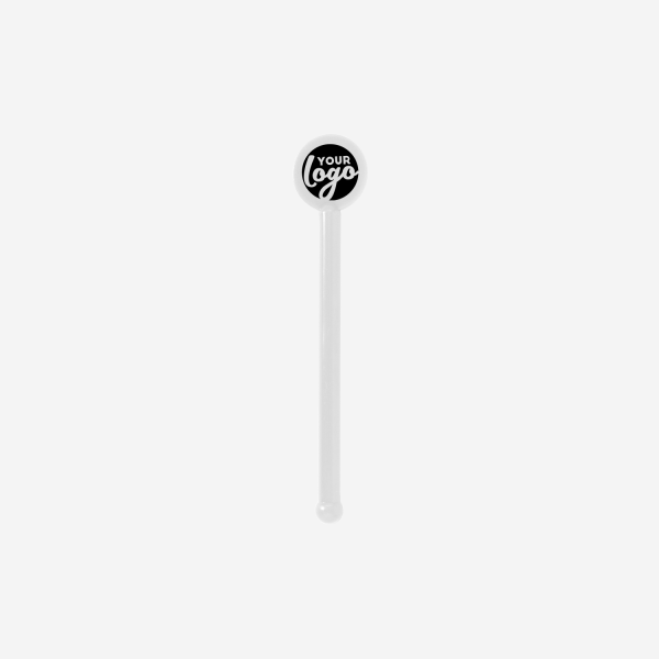 REF 429 STANDARD SWIZZLE STICK TUBE W ROUND HEAD SOLID WHITE