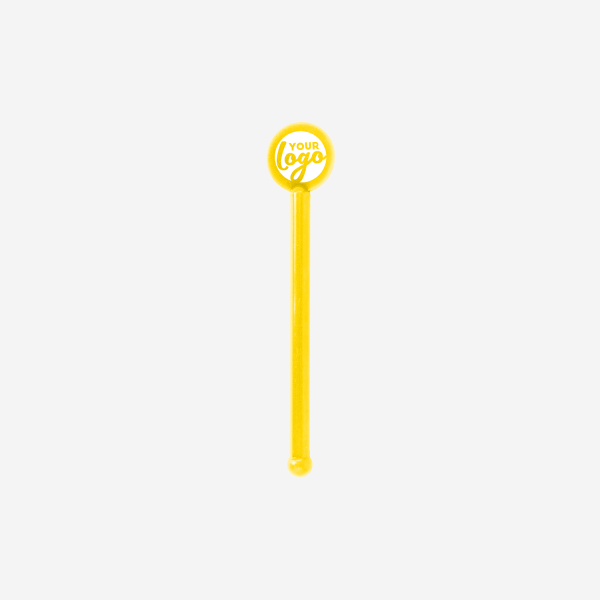 REF 429 STANDARD SWIZZLE STICK TUBE W ROUND HEAD SOLID YELLOW