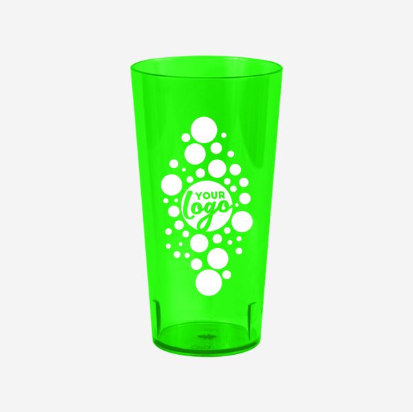 REF 486PS TUMBLER 600ML CLEAR SILKSCREEN LIME NEON GREEN Admin graphic
