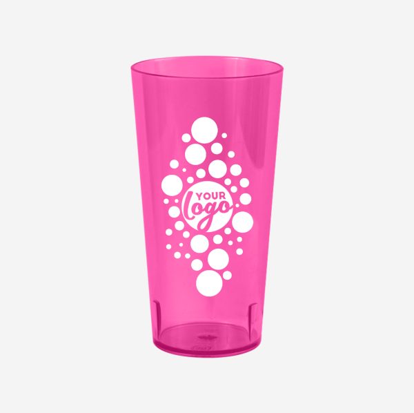 REF 486PS TUMBLER 600ML CLEAR SILKSCREEN MAGENTA