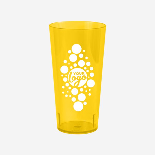 REF 486PS TUMBLER 600ML CLEAR SILKSCREEN YELLOW