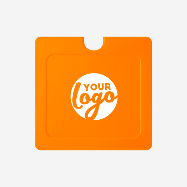 Ref 310 Square License disc Holder Solid Orange Pad