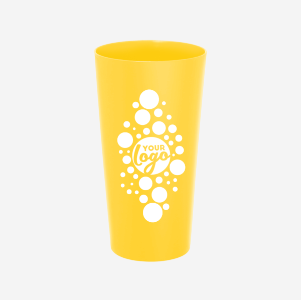 Matt Lite Tumbler 600ml - Frosted 14 Ref 486 PP Matt Tumbler Large 600ml Matt Finish Yellow Silk Screen