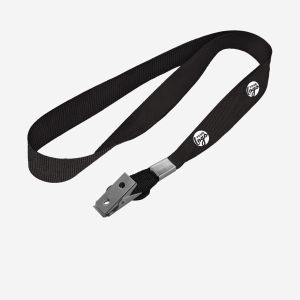 LANYARD CROCODILE CLIP ONE SIDE BLACK