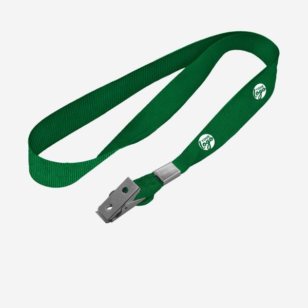LANYARD CROCODILE CLIP ONE SIDE EMERALD GREEN