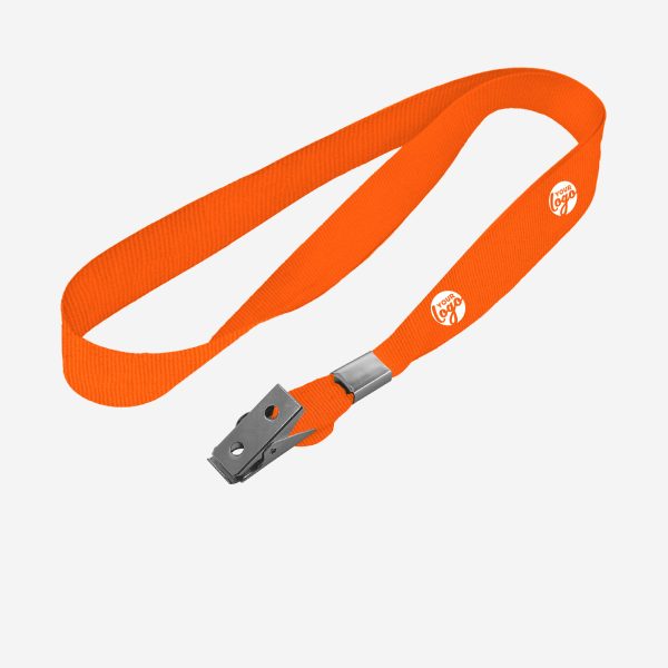 LANYARD CROCODILE CLIP ONE SIDE ORANGE