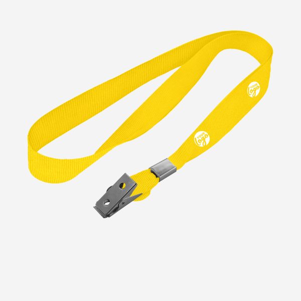LANYARD CROCODILE CLIP ONE SIDE YELLOW
