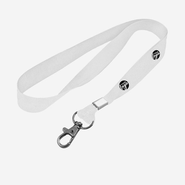 LANYARD SPRING HOOK ONE SIDE WHITE