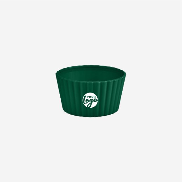 Ref 448 Mini Round Fluted Bowl bottle green