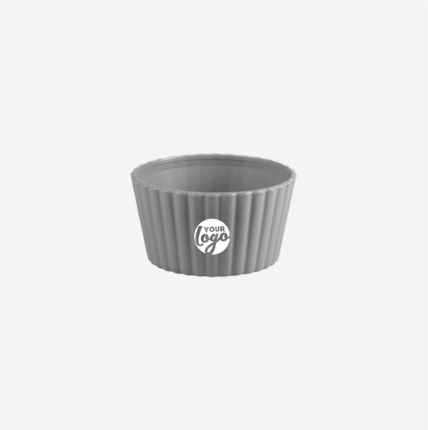 Ref 448 Mini Round Fluted Bowl gray