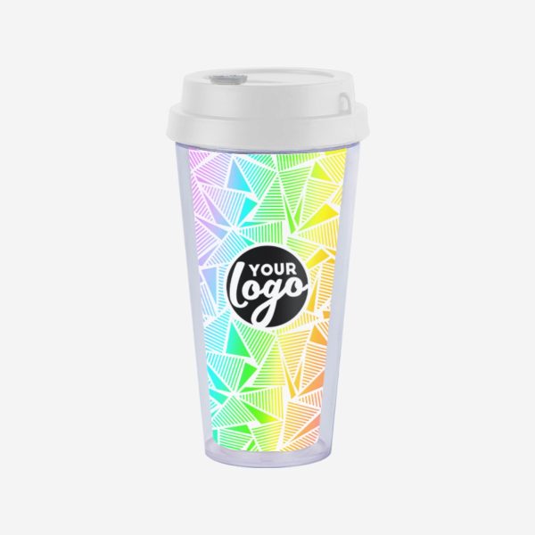 Double Wall Travel Cup 400ml 3 REF 1093SAN DOUBLE WALL TRAVEL CUP WITH WHITE LID STICKER