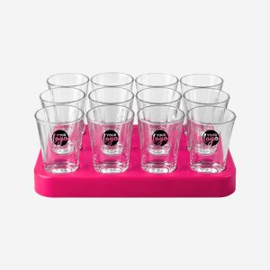 Square Tray with 50ml Shot Glasses